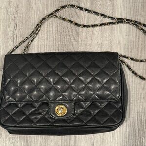 Black Quilted Chain Shoulder Bag